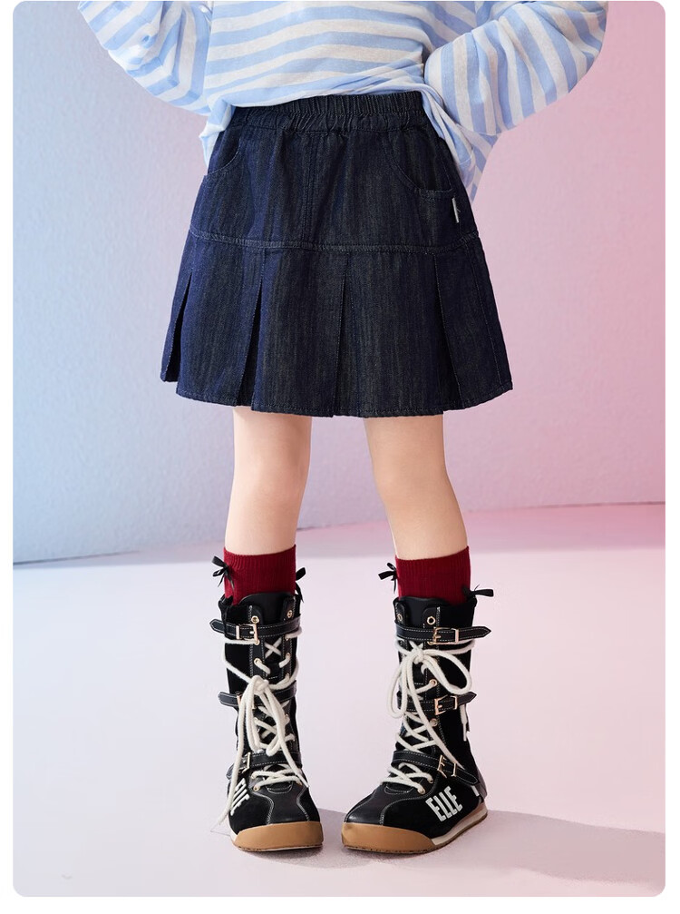 ASK JUNIOR Kids Skirt 2026 Spring Pleated Half Skirt School Style Girls' Mid-Length Skirt Short Skirt 7