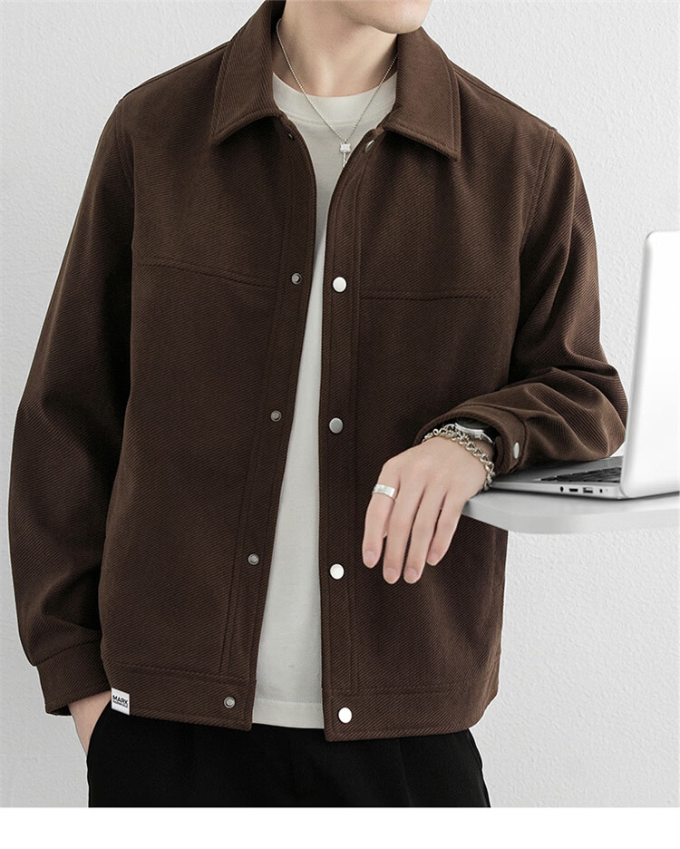 MARK FAIRWHALE Men's Jacket Spring and Autumn Trendy Casual Simple Fashion Versatile Khaki XL 23