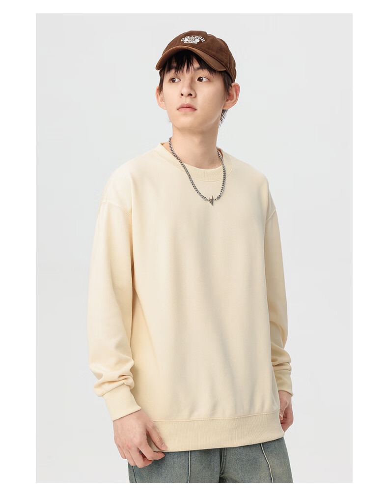 Jeanswest Men's Pullover Hoodie Spring Autumn Trendy Solid Color Breathable Comfortable Black 2XL 16