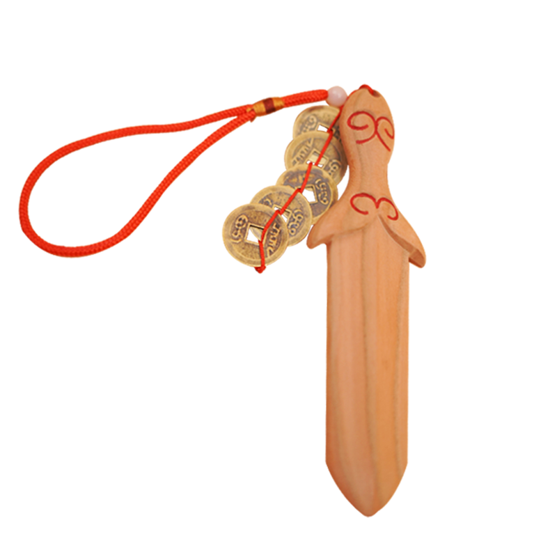 Original Artisan Peach Wood Sword True Peach Wood Baby Anti-Fright Sword Pendant Portable Approximately 15cm