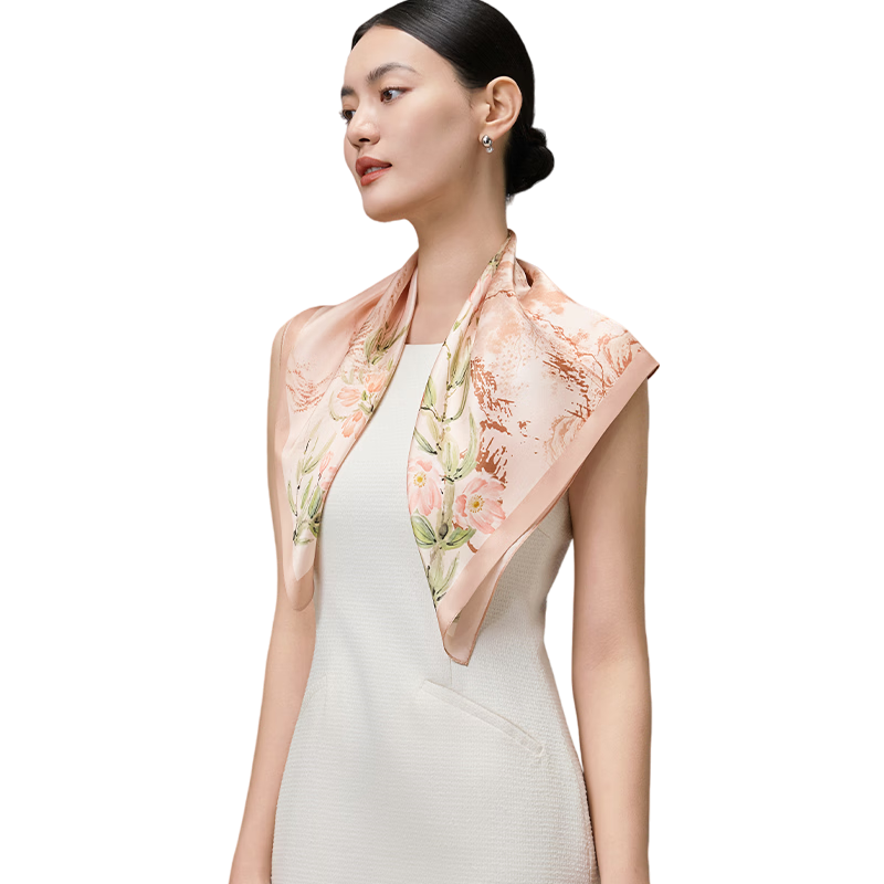 Shanghai Story 100% Mulberry Silk Scarf Square Shawl for Women Gift for Elders Mom Birthday Girlfriend