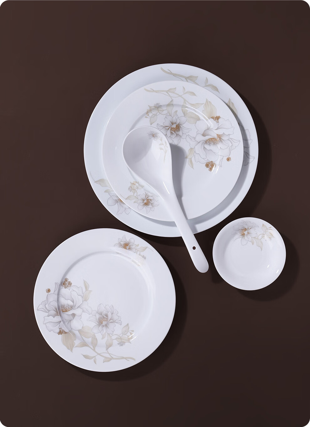 JDZ Ceramic Tableware Set Luxury High-End Bowls and Plates Full Set Home Housewarming New Year Gift for Leaders Qingxiang Heyun 8