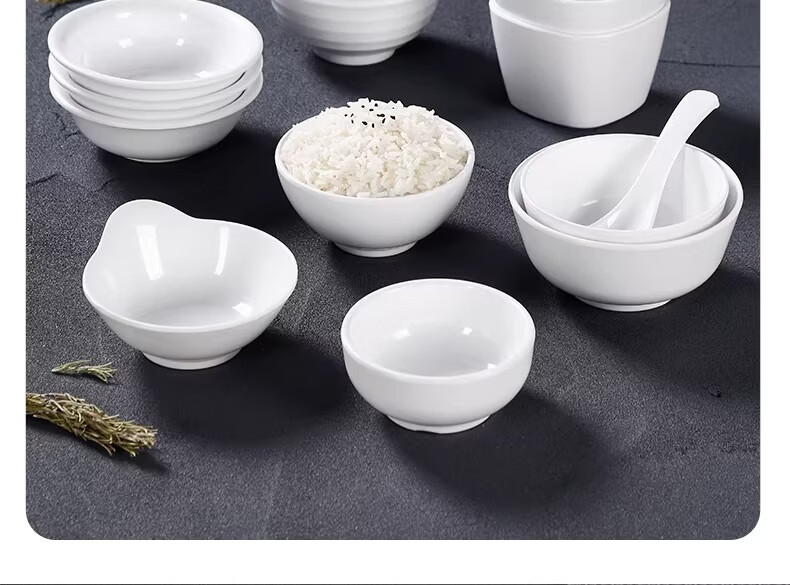 Danshi Zhiyuan White Melamine Imitation Porcelain Small Soup Bowl Rice Bowl Buffet Bowl 4.5 Inch Square Bowl Jingcang 7