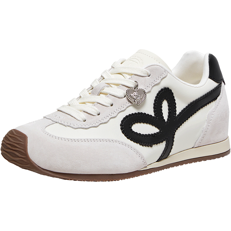 TATA 2026 Spring Casual Versatile Women's Sneakers Beige/Black Size 36