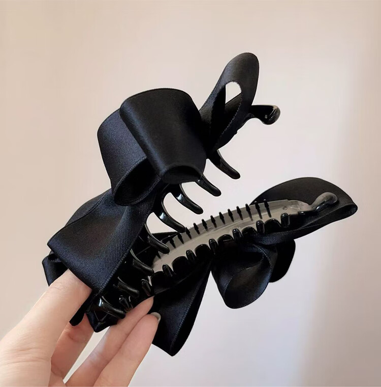 LiQing Butterfly Bow Banana Hair Clip [Black] Back of Head Hair Clamp Ponytail Vertical Hairpin Hair Clip Gift for Girlfriend Holiday Present 7
