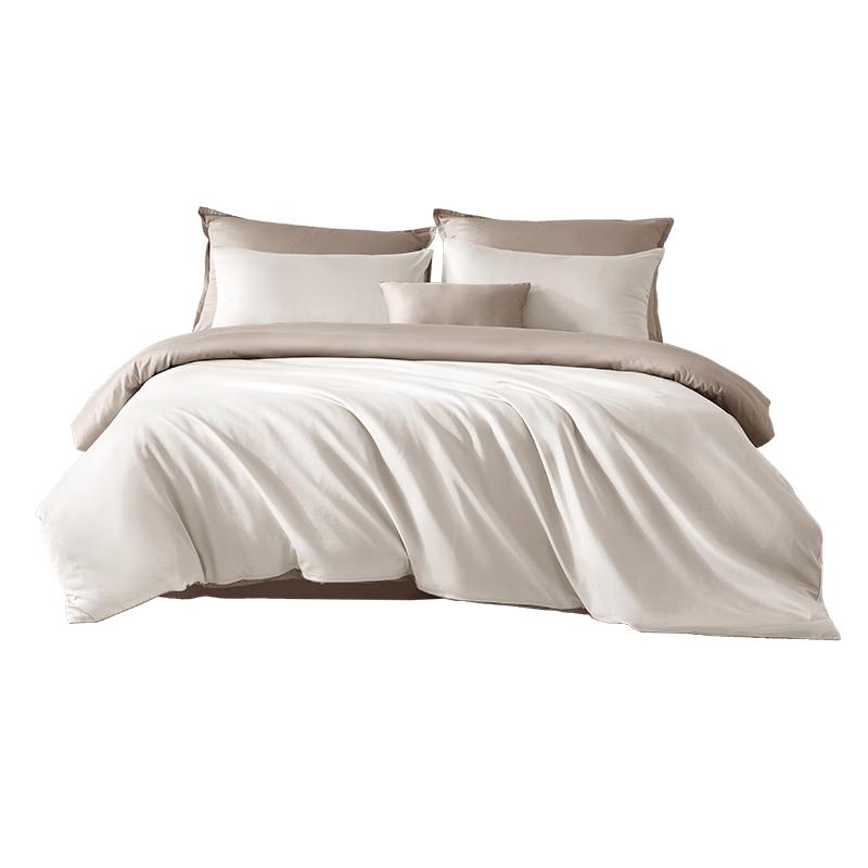 Luolai Home Textiles 60-Thread Count Pure Cotton Four-Piece Set, 100% Xinjiang Cotton Bedding, Beige, 200*230 cm