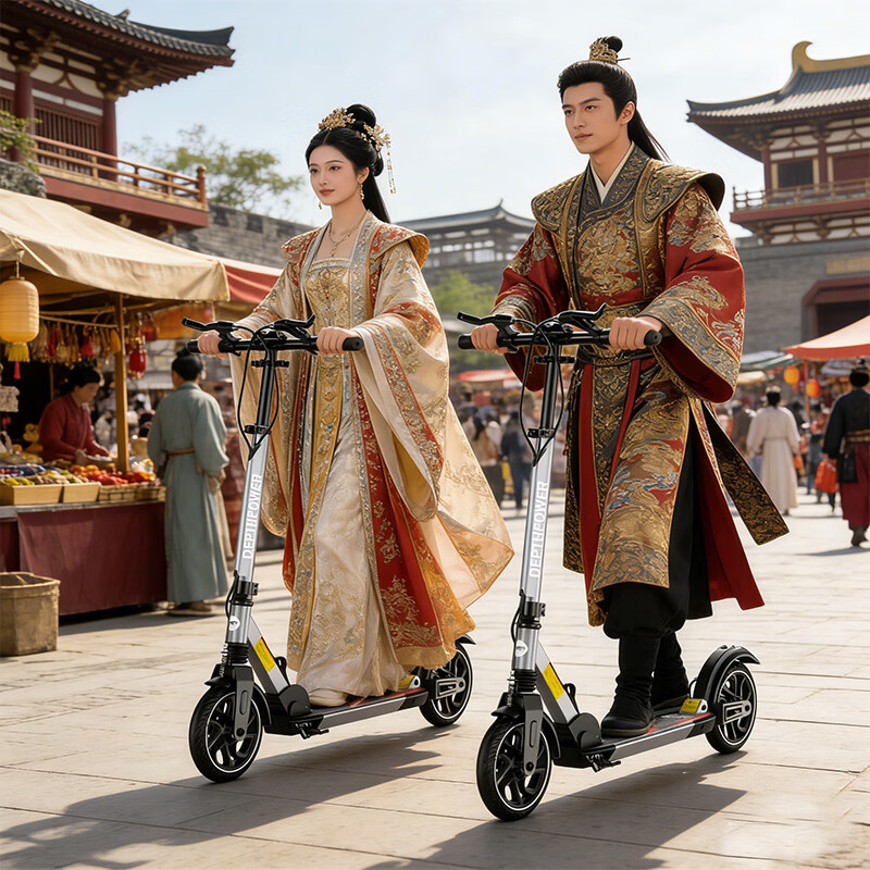 Dibailun Adult Scooter for Commuting, Ages 6-40, Two-Wheel Gunmetal Gray [Triple Brake, Dual Shock Absorption, Non-Slip White Flash Wheels] 15