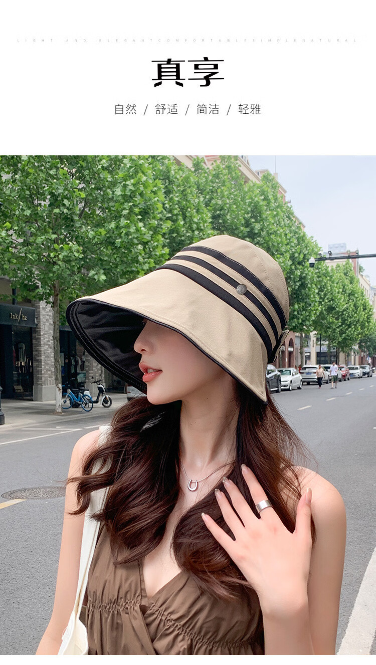 Zhenxiang Women's Large Brim UV Protection Sun Hat Summer Spring Open Top Face Slimming K185 1