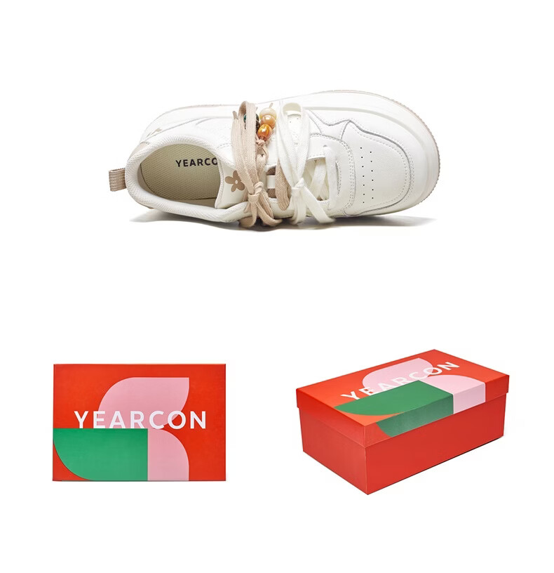 Yierkang Women's New White Sneakers Sports Casual Small Size Skateboard Shoes Bread Single Shoes 17042W White 38 10