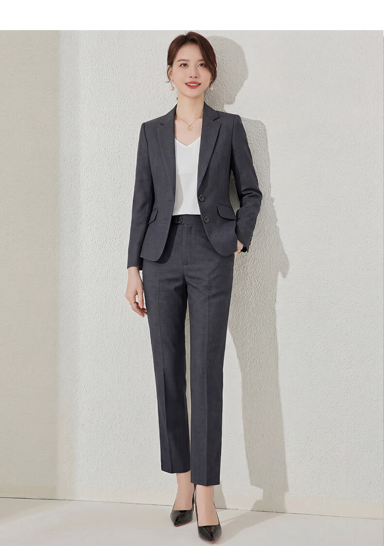 Romon Women's Slim Fit Business Suit Jacket Black 13