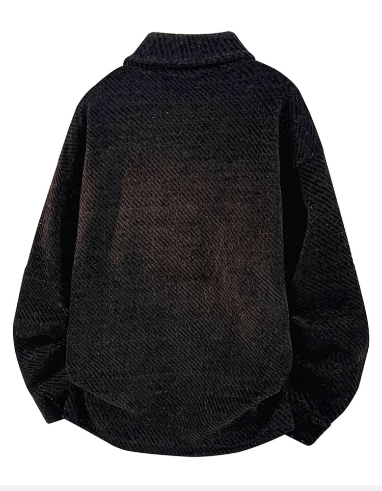 PLAYBOY Men's Spring Autumn Jacket Shirt High-End Textured Cardigan Casual Wear Dark Gray XL 7