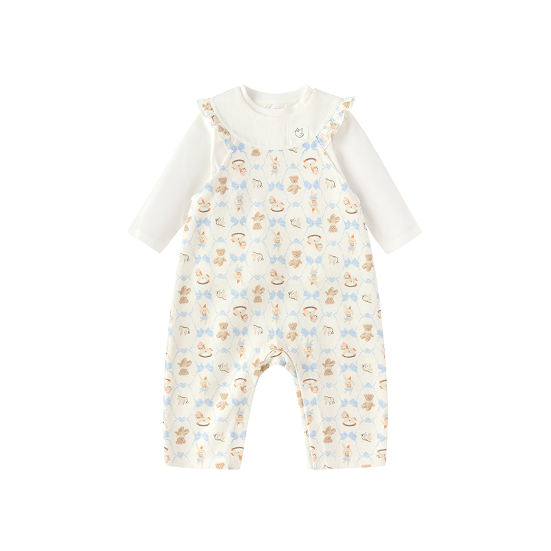 Balabala [balaOne] Kids Baby Outfit 2026 New Spring Suspender Pants Two-Piece Set Fashion