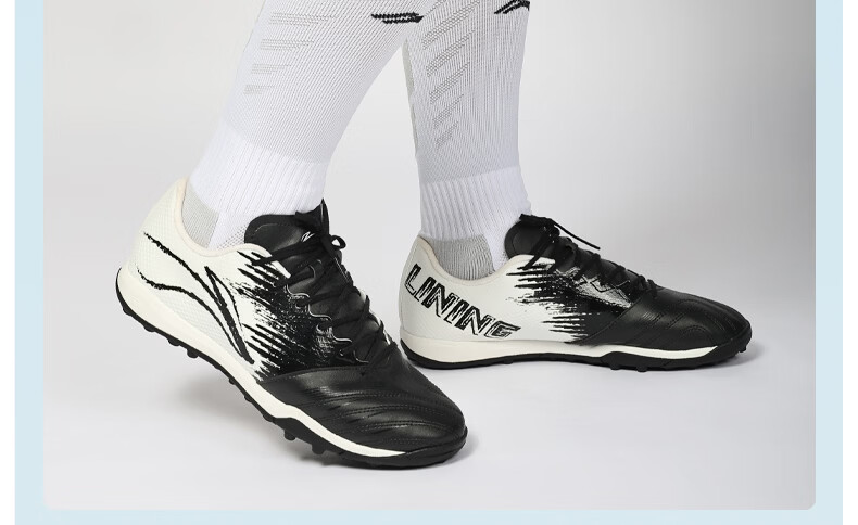 Li-Ning Football Socks Long Tube Adult Children Silicone Professional Match Anti-Slip Breathable Compression Shin Guard Sleeves Black M 21