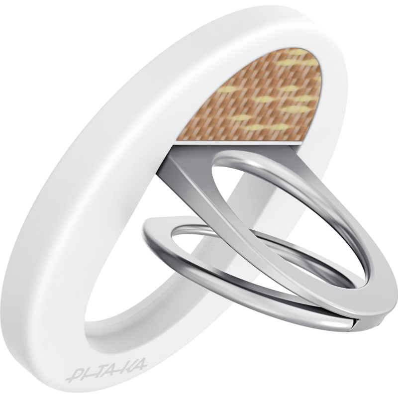 PITAKA Magnetic Phone Ring Holder Stand for MagSafe Compatible Phones Kevlar Aramid Material Portable Detachable Desktop Mount Horizontal and Vertical Use - Luminous Gold