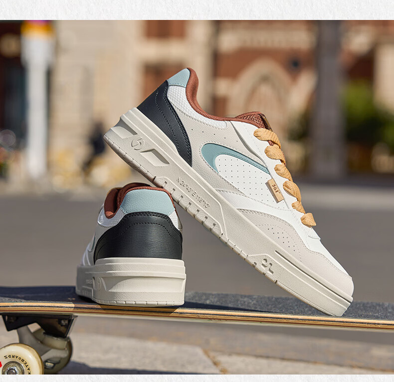361° Men's Sports Shoes Spring Summer New Retro Leather Basic White Casual Sneakers 672616619-5 25