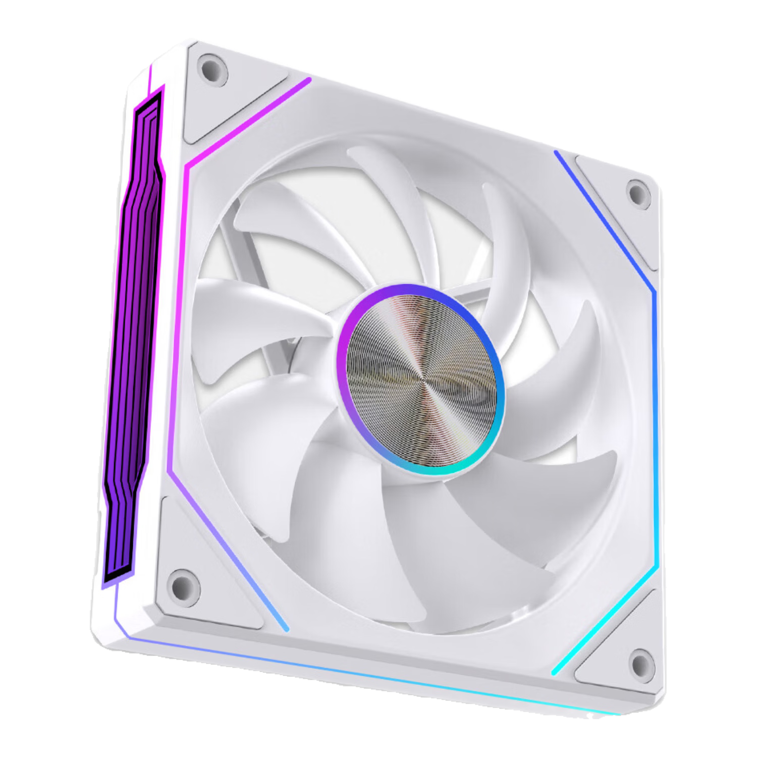 Raleigh Cool Prism 4th Gen PRORS 12cm White Genuine Leaf God Light Sync 5V 3-Pin ARGB Silent Noise-Reducing Desktop PC Case Water Cooling Fan