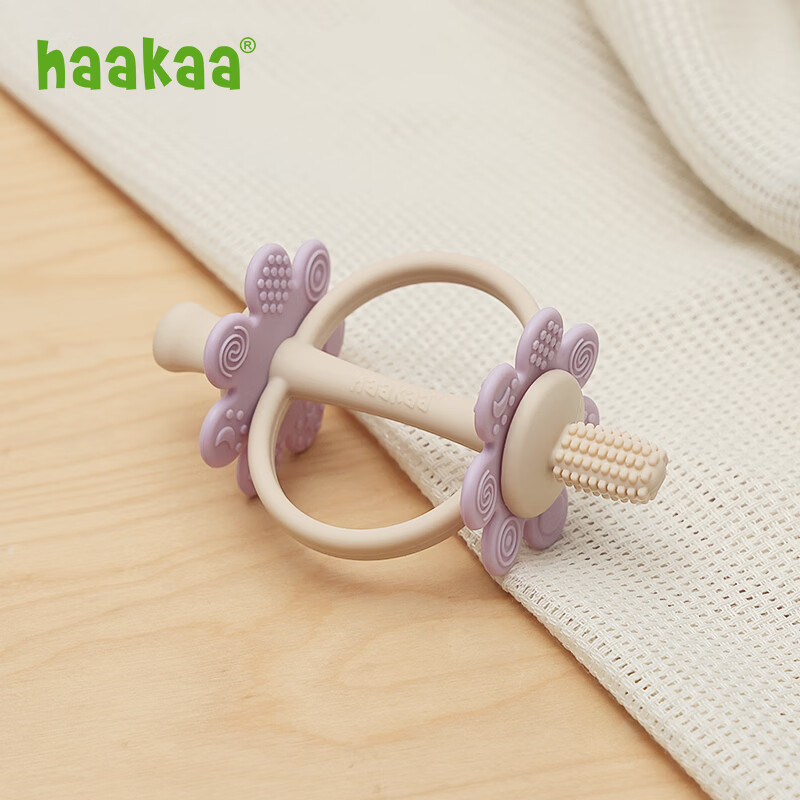 Haakaa Flower Teether Chew Stick Baby Infant Anti-Hand Biting Teething Toy for 3 to 6 Months and Older Babies