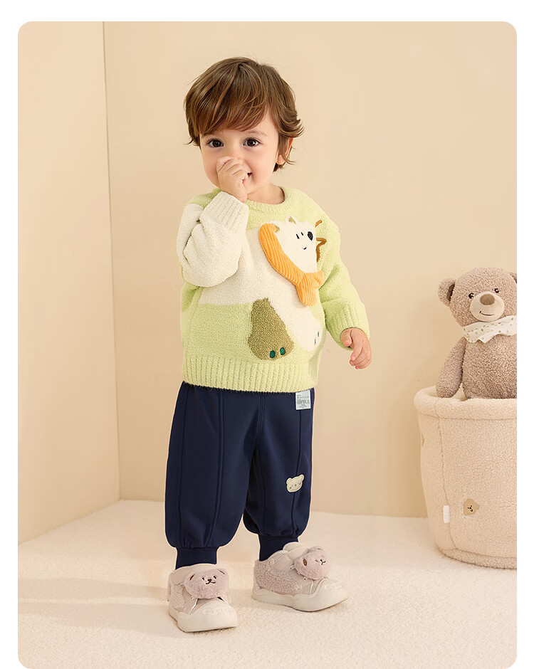 Balabala Kids Pants Boys Girls 2026 New Spring Autumn Baby Warm Casual Sports Cartoon Trendy Pants 16