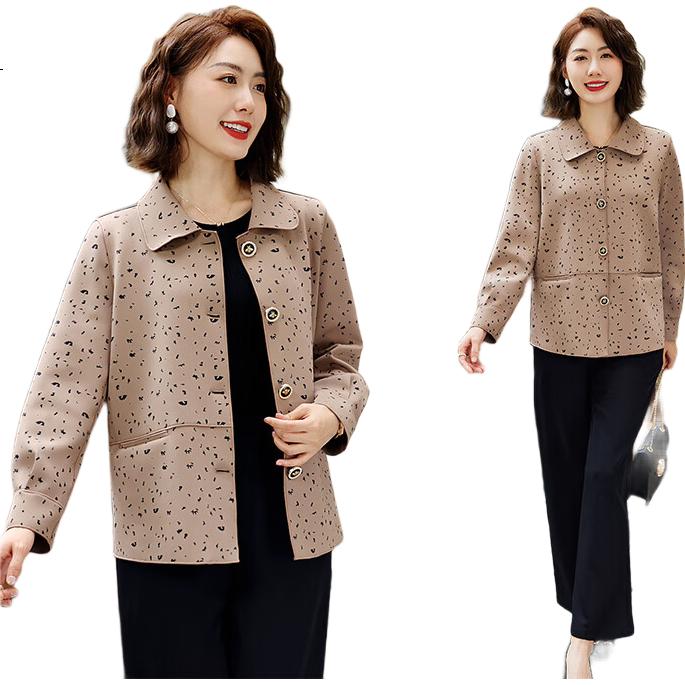 YUZHAOLIN Middle-aged and Elderly Women's Spring and Autumn Coat Elegant Mom Jacket Y243U3012