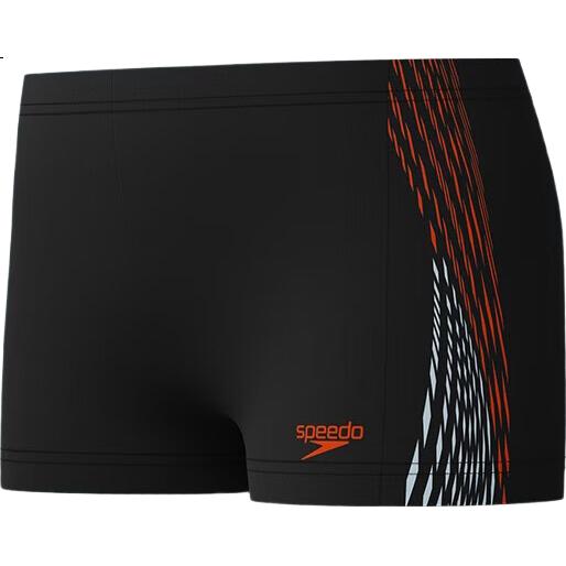 Детские плавки Speedo Swimming Courage Series для мальчиков, тренировочные, с принтом, защита от солнца и хлора, черные/оранжевые, размер 7-8 лет