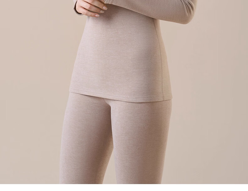 Urban Beauty Women's Thermal Underwear Set Autumn Top and Bottom Winter Cashmere Silk Half Turtleneck Windproof Heated Fleece Lined Warm Set 32
