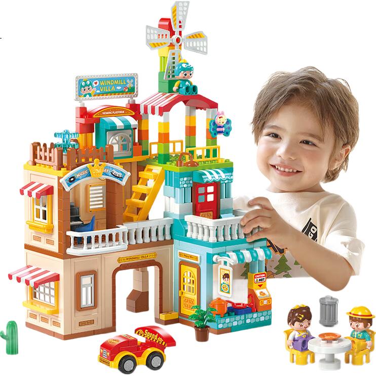 Конструктор FEELO "Парк аттракционов", совместимый с LEGO Duplo, для детей от 3 лет, 235 деталей