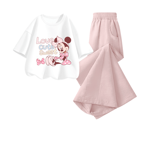 Disney Girls' Casual Set 2026 Summer New Popular Kids Clothing Cute Versatile Outfit