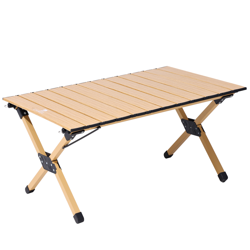 CAMEL Outdoor Egg Roll Table Camping Table and Chair Camping Equipment Picnic Folding Table 0114C Natural Wood Color