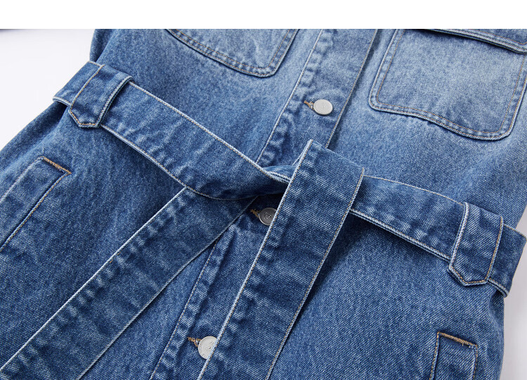 Demana [Cloud Feel Cotton Blend] Spring Elegant Mature Style Lapel Waist Tie Pocket Mid-Length Women's Denim Jacket 13