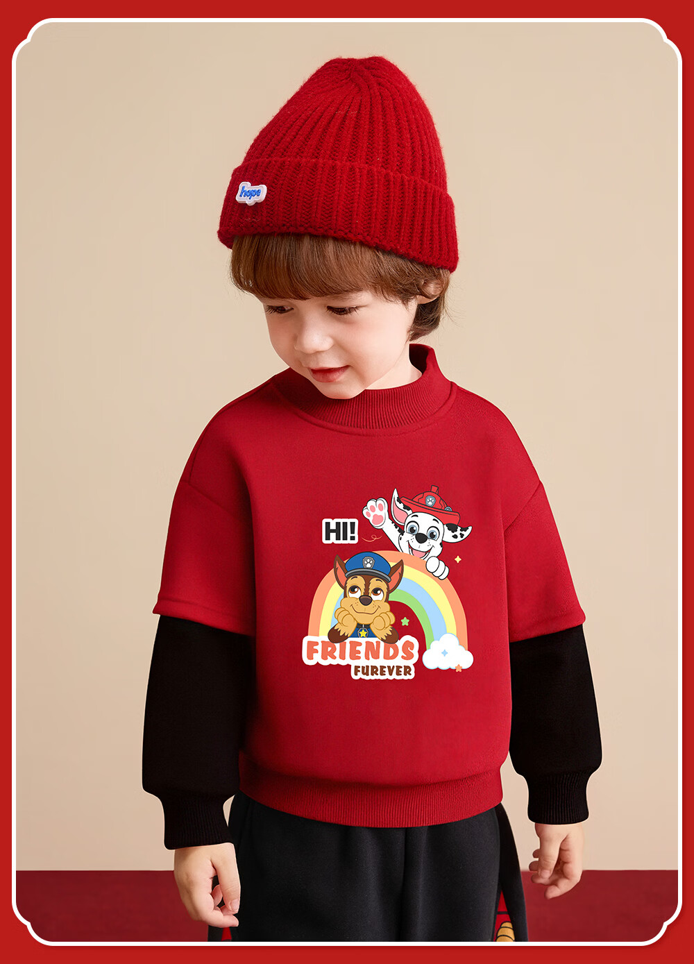 PAW PATROL Kids Fleece Pullover Sweatshirt Autumn Winter Crewneck Red Girls Trendy Hoodie 0343 Size 110 13
