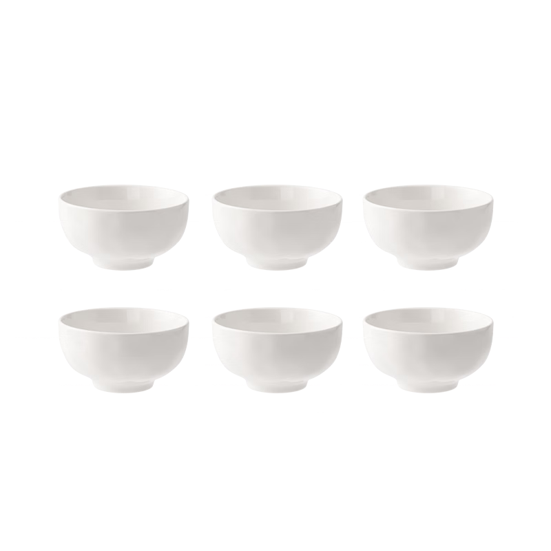 MAXCOOK White Porcelain Ceramic Soup Bowl Rice Bowl 4.5 Inch Yogurt Noodle Bowl Microwave Safe Container MCTC3253