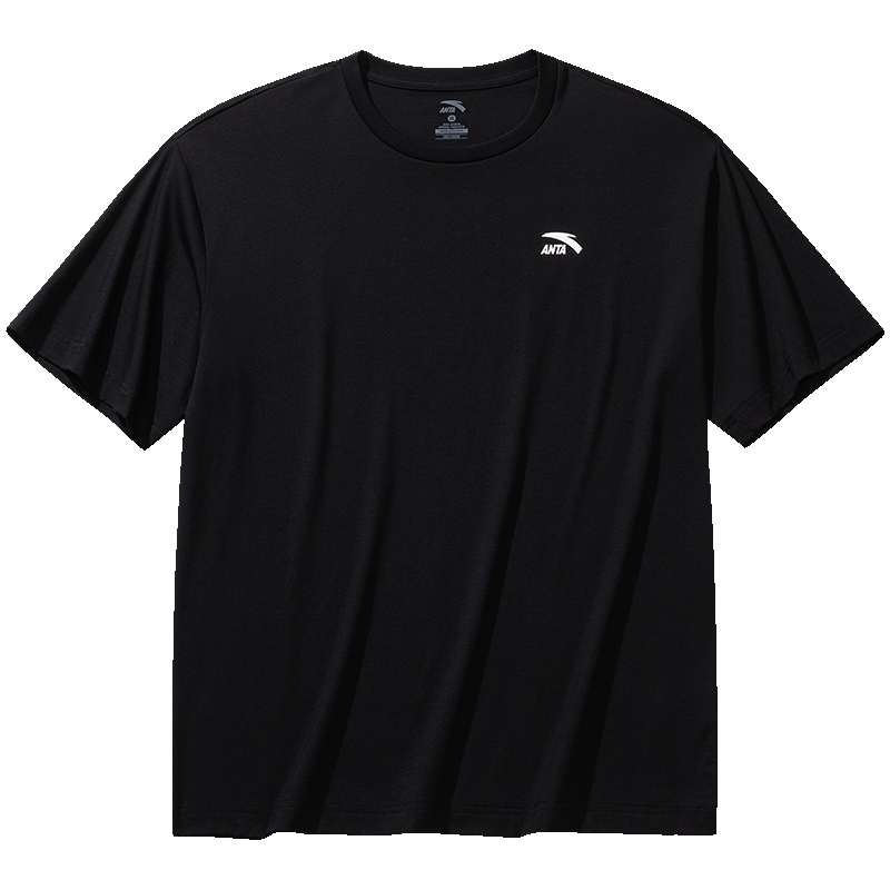 Anta Casual Short Sleeve T-Shirt Unisex Summer Simple Solid Color Crew Neck Sports Base Shirt Loose Fit Couple Top