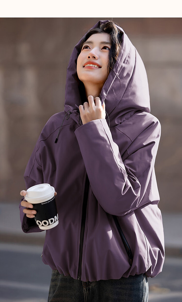 Demana [Three-Proof Black Technology] Winter 90% Duck Down Hooded Non-Detachable Elastic Hem Cloud Grid Taped Women's Down Jacket 17
