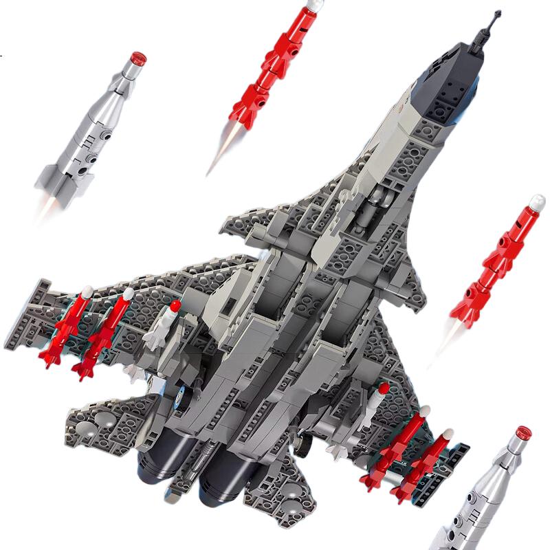 Конструктор BULUQI J-15 Fighter Jet Assembly Building Blocks, LEGO-Style Toy for Boys Aged 6-12, New Year And Birthday Gift