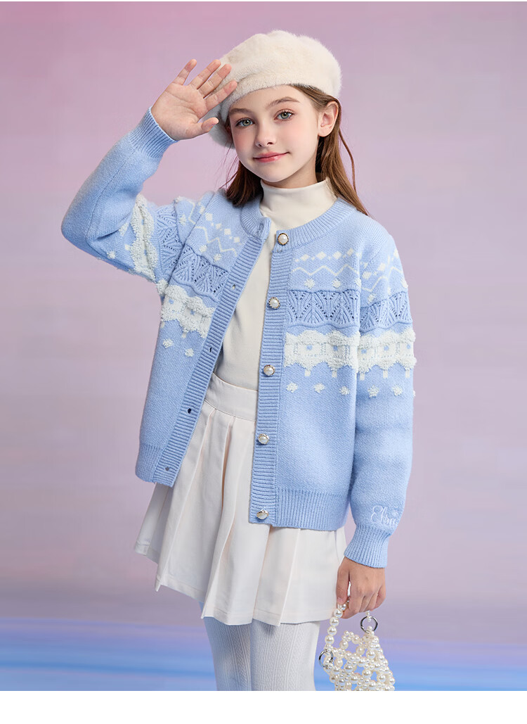 Disney Red Children's Sweater Girls Baby Autumn Winter New Knitted Cardigan Girls New Year Outfit 2