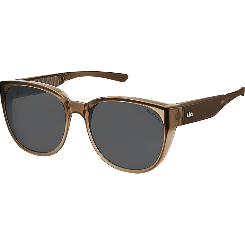 Beneunder Folding Polarized Sunglasses Case for Prescription Glasses, Large Square Round Frame, Unisex, Model FD011