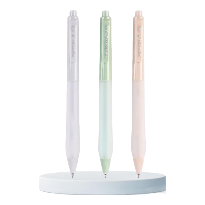 BEIFA Silent Click Gel Pen 0.5mm Quick-Dry ST Tip Cloud Grip High-Value Ins Style Exam Practice Business Office Signature Pen Blue 3-Pack [Back to School Essential]