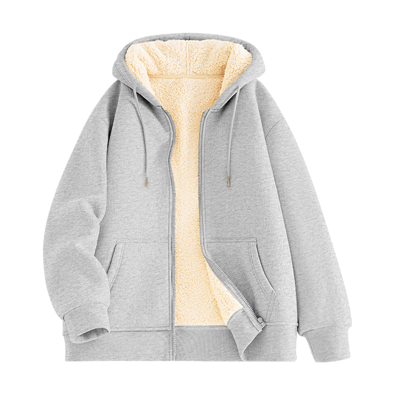 Baleno Korean Style Hooded Sherpa Fleece Jacket Women Autumn Winter 2025 Thickened Warm Cardigan Sweatshirt Cotton Coat