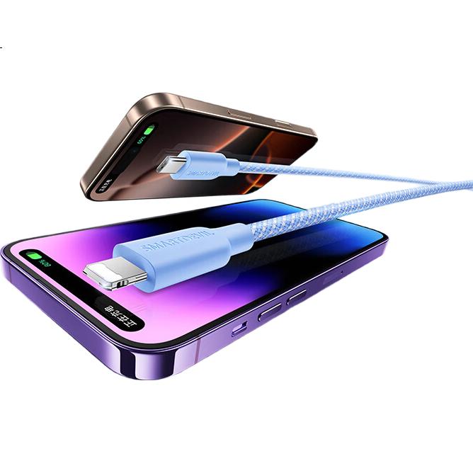 Кабель Shanmo Apple Data Cable PD30W/20W Fast Charging, Type-C to Lightning Interface, для iPhone 14/13/12 Series и iPad Air 2, Apple Charging Cable, 1.8 м, Белый