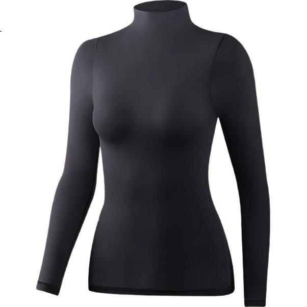 BOPRUIEY Hyaluronic Acid Thermal Underwear Women's Semi-High Neck Base Layer High Elastic Slim Seamless Moisturizing Skin Care Set