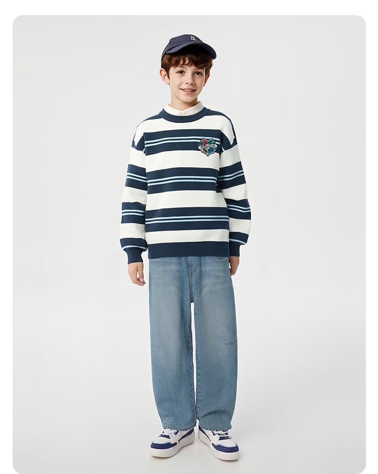 Balabala [balaOne] Boys' Long Pants Children's Trousers 2026 New Spring Denim Curved Knife Wide Loose Trend 9