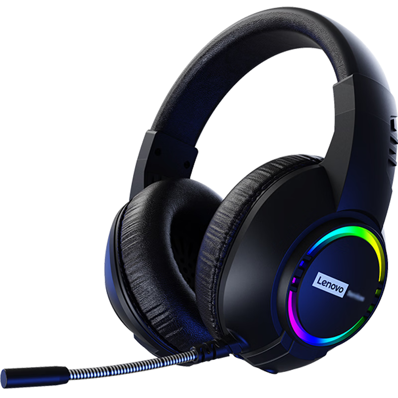 Lenovo Over-Ear Gaming Headset, Professional E-Sports 7.1 Channel Surround Sound with Microphone, USB Wired Headphones