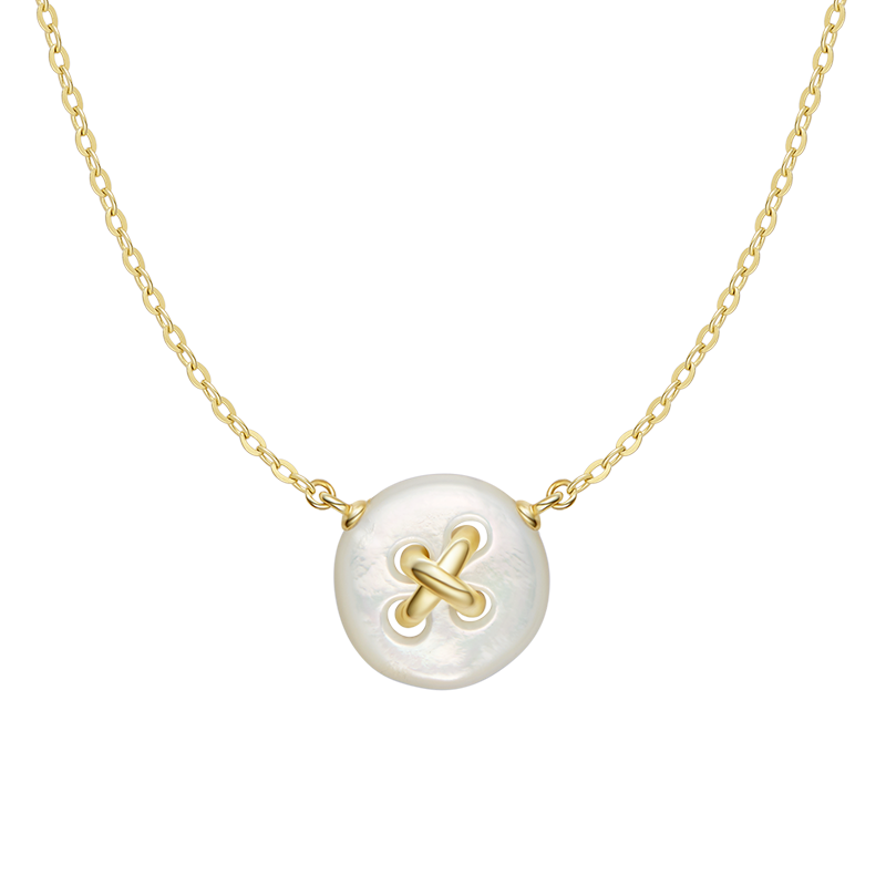 HEFANG Mother-of-Pearl Button Clavicle Necklace Luxury High-End Jewelry [Birthday Gift for Girlfriend Wife]
