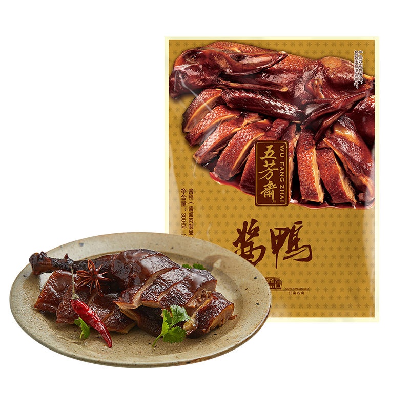 五芳斋酱鸭熟食酱卤味方便速食 休闲零食下酒菜预制菜 300克真空袋装