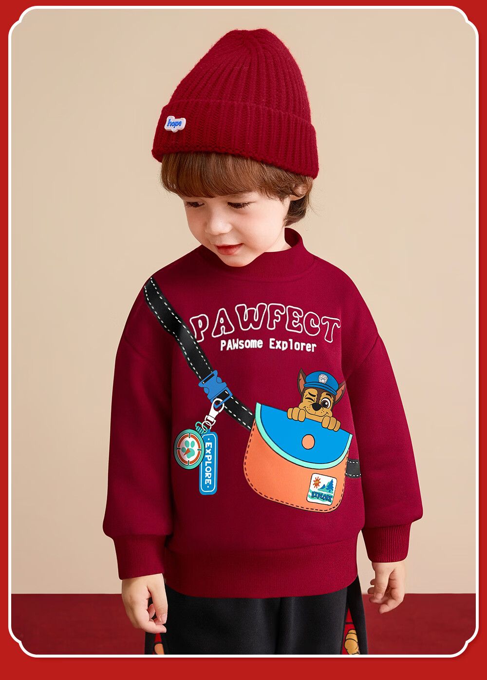PAW PATROL Kids Fleece Pullover Sweatshirt Autumn Winter Crewneck Red Girls Trendy Hoodie 0343 Size 110 15
