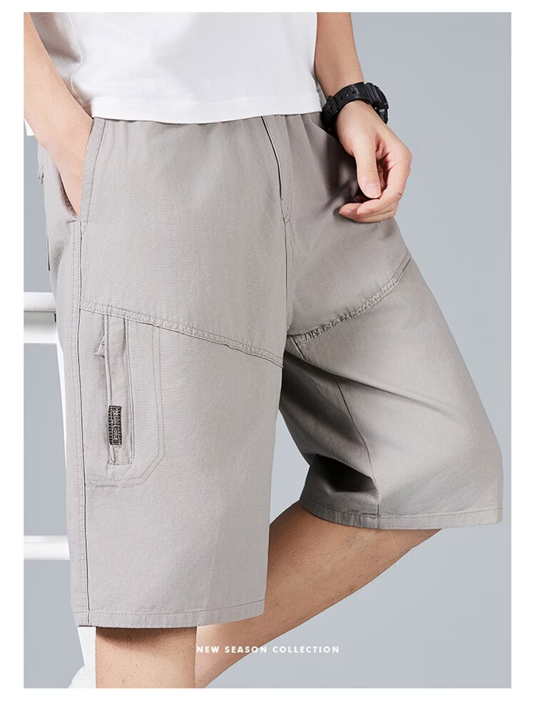 RED DRAGONFLY Men's Summer Thin Cotton Casual Fashion Cool Comfortable Breathable Versatile Army Green Capri Shorts XL 26