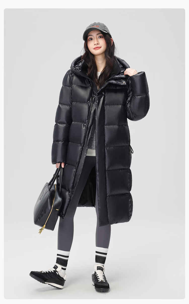 SNOWFLYING Obsidian Goose Down Hooded Thickened H-Style Down Jacket Recommended by Cheng Yi 5