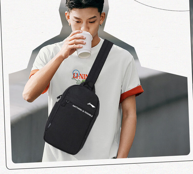 LI-NING Crossbody Chest Bag Men's Running Shoulder Bag Women's Travel Large Capacity Casual Portable Small Bag Gift for Men 4