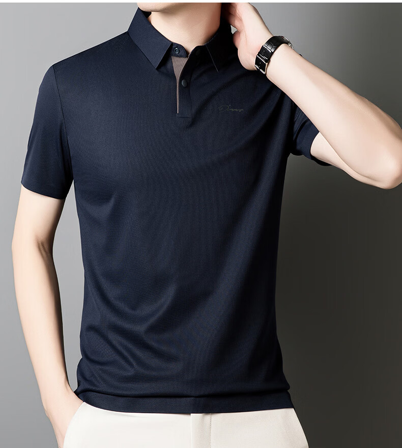 TUCANO Men's Short Sleeve Polo Shirt Summer Breathable Business Collar Casual Ice Silk Quick-Dry Top 20