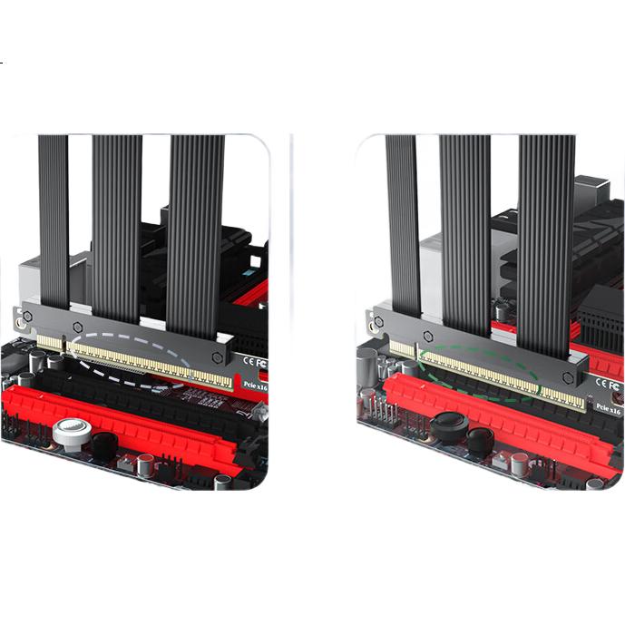 Кабель-удлинитель ZHENWEI PCIe 5.0 X16, вертикальный адаптер, серверного класса, 90 градусов, черный, 20 см